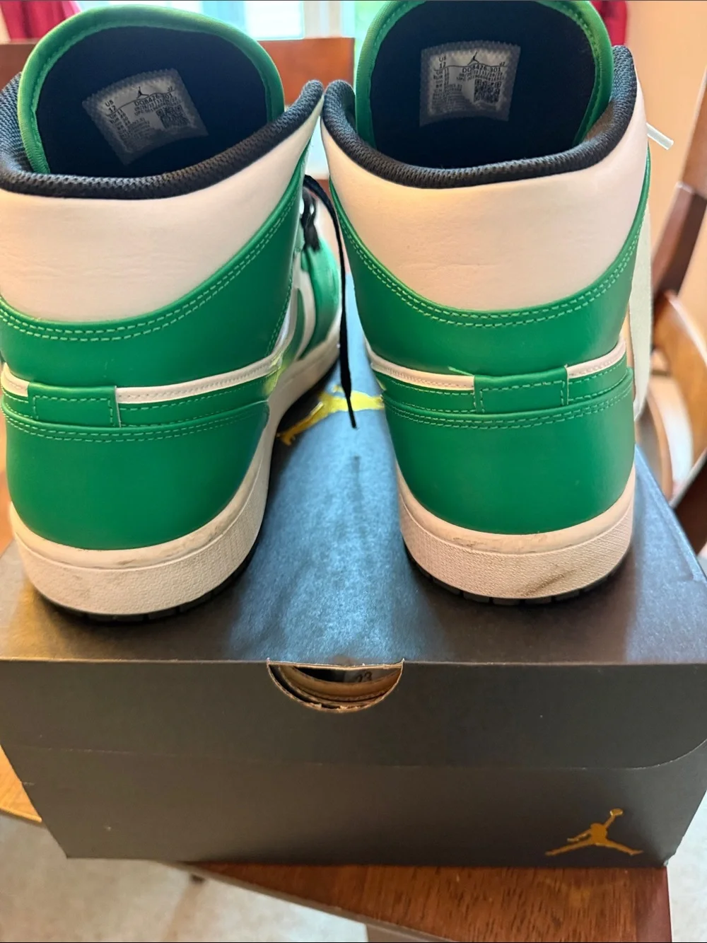 Jordan Men's High-Top Sneakers in Green and White